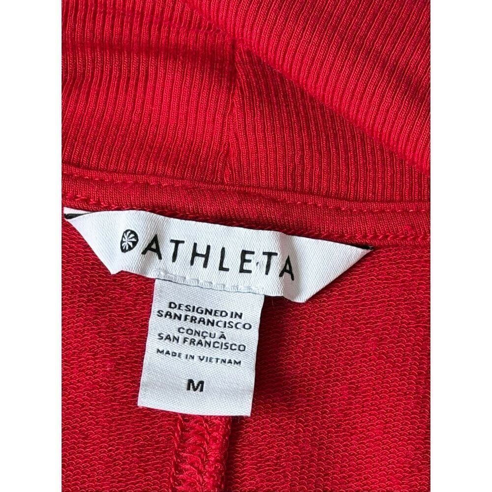 Athleta Cardigan Pranayama NWOT Restore Wrap Open Front Clover Berry Red Medium - Picture 7 of 11